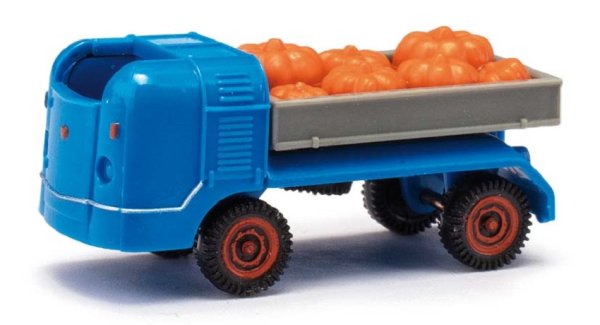 BUSCH Multicar M21 blau mit Kürbisbeladung 211003312 Automodell 1:120