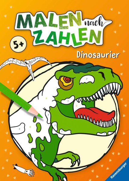 RAVENSBURGER® 41709 - Malen nach Zahlen ab 5: Dinosaurier Buch