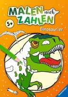 RAVENSBURGER 41709 Malen nach Zahlen ab 5: Dinosaurier Buch