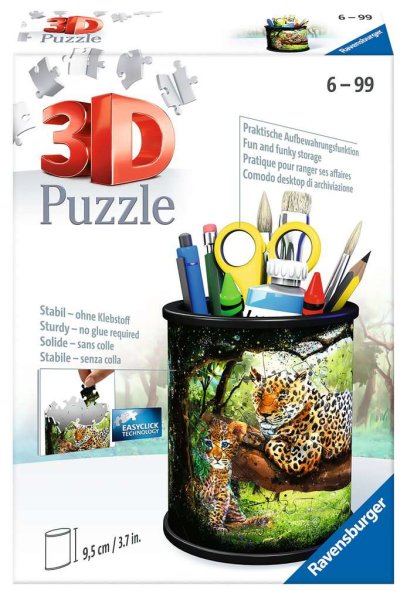 RAVENSBURGER 11263 Utensilo Raubkatzen 3D Puzzle 54 Teile Stiftehalter für Wildtiere Fans