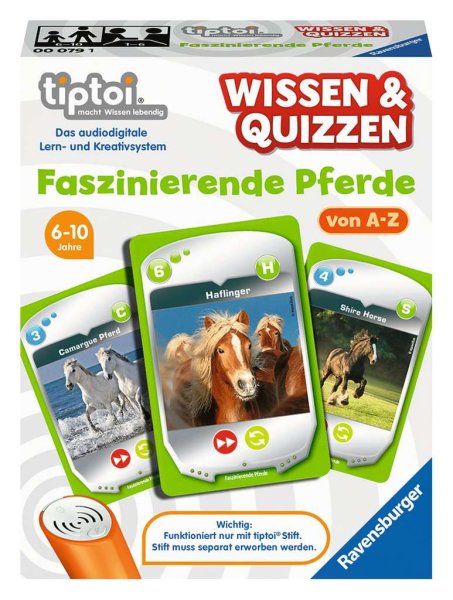 RAVENSBURGER 00079 - tiptoi® Wissen und Quizzen: Faszinierende Pferde, Quizspiel für Kinder