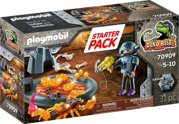 PLAYMOBIL Dino Rise 70909 Starter Pack Kampf gegen den Feuerskorpion