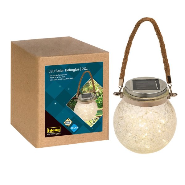 IDENA 31344 LED Solar Dekoglas warmweiß