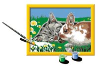 RAVENSBURGER 27840 Malen nach Zahlen Kätzchen und Häschen