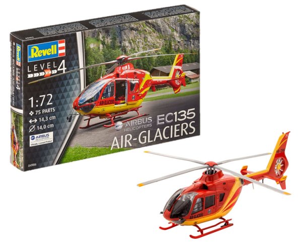 REVELL Airbus Helicopters EC135 AIR-GLACIERS 04986 Modellbausatz 1:72