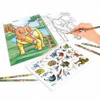 DEPESCHE 11385 Dino World Malbuch mit Buntstiften