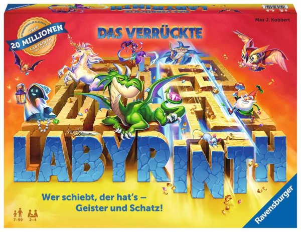 RAVENSBURGER 26955 Das verrückte Labyrinth: Spieleklassiker für 2 - 4 Personen ab 7 Jahren