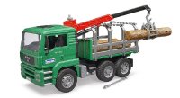 BRUDER 02769 MAN Holztransport-LKW mit Ladekran und 3 Baumstämmen Profi-Serie bworld 1:16