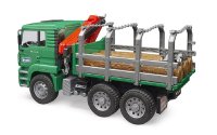 BRUDER 02769 MAN Holztransport-LKW mit Ladekran und 3 Baumstämmen Profi-Serie bworld 1:16