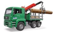 BRUDER 02769 MAN Holztransport-LKW mit Ladekran und 3 Baumstämmen Profi-Serie bworld 1:16