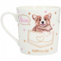 DEPESCHE 12027 TOPModel Becher CORGI Model Hayden und Hund Lotti