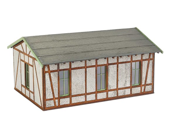 VOLLMER Werkstatt mit Ziegel-/Fachwerkfassade Bausatz 45640 Spur H0