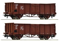 ROCO 77035 Set mit 2 offene Güterwagen Gattung El DR...