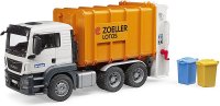 BRUDER 03762 MAN TGS Müll LKW mit Hecklader orange Profi-Serie bworld 1:16