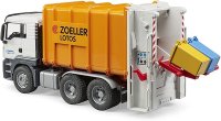 BRUDER 03762 MAN TGS Müll LKW mit Hecklader orange Profi-Serie bworld 1:16