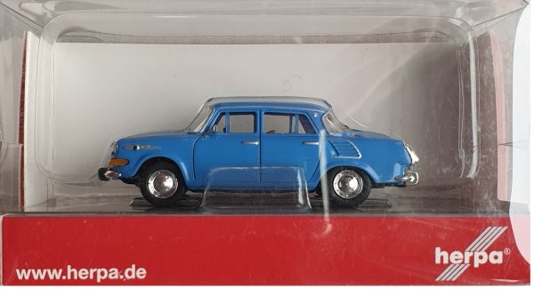 HERPA 024716-001 Skoda 1000 MB taubenblau Automodell 1:87