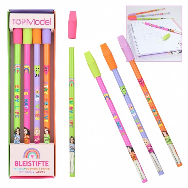 DEPESCHE TOPModel Bleistift-Set mit Radier-Topper SELFLOVE 12088