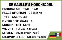 COBI De Gaulles Horch 830 Baujahr 1936 2261 Militär-Baukasten 1:35
