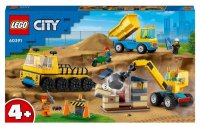 LEGO City 60391 Baufahrzeuge und Kran mit Abrissbirne