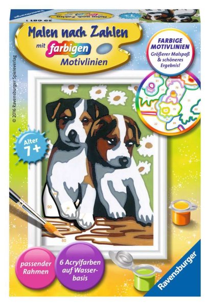 RAVENSBURGER 29681 Malen nach Zahlen Süße Welpen