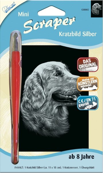 MAMMUT Mini Scraper Kratzbild Silber Hund 130002