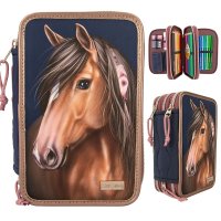 DEPESCHE 12510 Miss Melody 3 Fach Federtasche Mit Stepp NIGHT HORSES