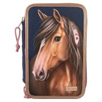 DEPESCHE 12510 Miss Melody 3 Fach Federtasche Mit Stepp NIGHT HORSES