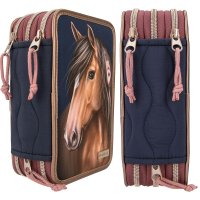 DEPESCHE 12510 Miss Melody 3 Fach Federtasche Mit Stepp NIGHT HORSES
