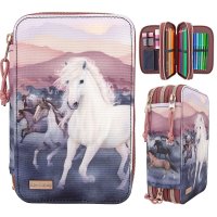 DEPESCHE 12511 Miss Melody 3 Fach Federtasche NIGHT HORSES