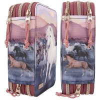 DEPESCHE 12511 Miss Melody 3 Fach Federtasche NIGHT HORSES