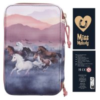 DEPESCHE 12511 Miss Melody 3 Fach Federtasche NIGHT HORSES