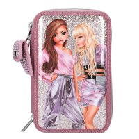 DEPESCHE 12527 TOPModel 3-Fach Federtasche mit Glitzer GLITTER QUEEN