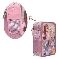 DEPESCHE 12527 TOPModel 3-Fach Federtasche mit Glitzer GLITTER QUEEN