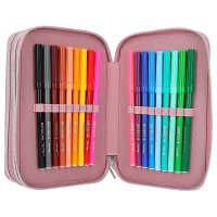 DEPESCHE 12527 TOPModel 3-Fach Federtasche mit Glitzer GLITTER QUEEN