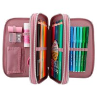 DEPESCHE 12527 TOPModel 3-Fach Federtasche mit Glitzer GLITTER QUEEN