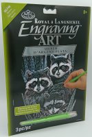 PRACHT Kratzbild Waschbären 20x25 cm silber 20131