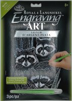 PRACHT Kratzbild Waschbären 20x25 cm silber 20131