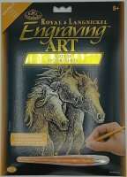 PRACHT Kratzbild Pferde 20x25 cm gold 20251