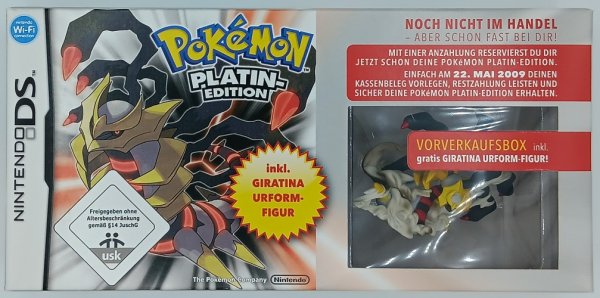 NINTENDO DS Pokemon Platin Edition Preorder Box, Vorverkaufsbox GIRATINA Urform-Figur