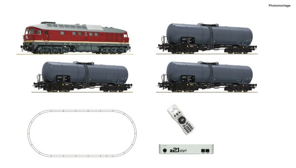 ROCO z21 start Digitalset Diesellokomotive BR 132 mit Kesselwagenzug DR Ep.IV 5110002 Spur H0