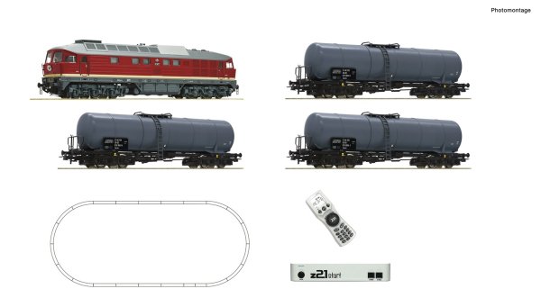 ROCO 5110002 z21 start Digitalset Diesellokomotive BR 132 mit Kesselwagenzug DR Ep.IV Spur H0