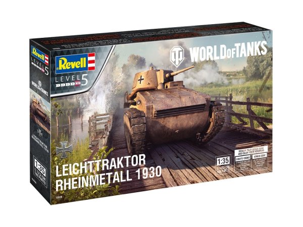 REVELL Leichttraktor Rheinmetall 1930 World of Tanks 03506 Modellbausatz 1:35