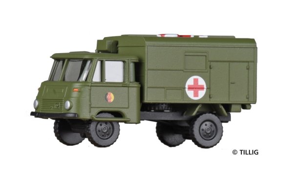 TILLIG LKW Robur LO 1801 Kofferaufbau Krankentransportwagen NVA 19040 Spur TT 1:120