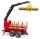 BRUDER 02252 R&uuml;ckeanh&auml;nger mit Ladekran, 4 Baumst&auml;mmen und Holzgreifer Profi-Serie bworld 1:16