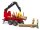 BRUDER 02252 R&uuml;ckeanh&auml;nger mit Ladekran, 4 Baumst&auml;mmen und Holzgreifer Profi-Serie bworld 1:16