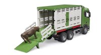 BRUDER 03548 Scania Super 560R Tiertransport-LKW mit 1 Rind Profi-Serie bworld 1:16