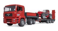 BRUDER 02774 MAN TGA Tieflader mit Manitou Teleskoplader Profi-Serie bworld 1:16