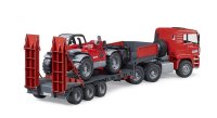 BRUDER 02774 MAN TGA Tieflader mit Manitou Teleskoplader Profi-Serie bworld 1:16