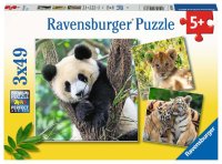 RAVENSBURGER 05666 Kinderpuzzle Panda, Tiger und Löwe