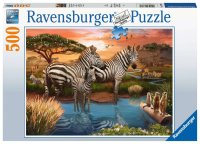 RAVENSBURGER 17376 Puzzle Zebras am Wasserloch 500 Teile